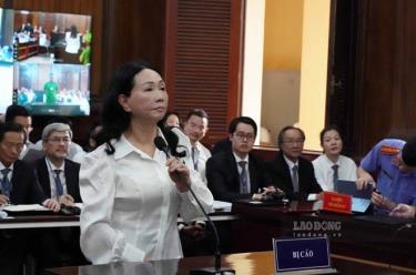 Bị cáo Trương Mỹ Lan - Chủ tịch Vạn Thịnh Phát, trong phiên xử sơ thẩm diễn ra sáng 5.3.